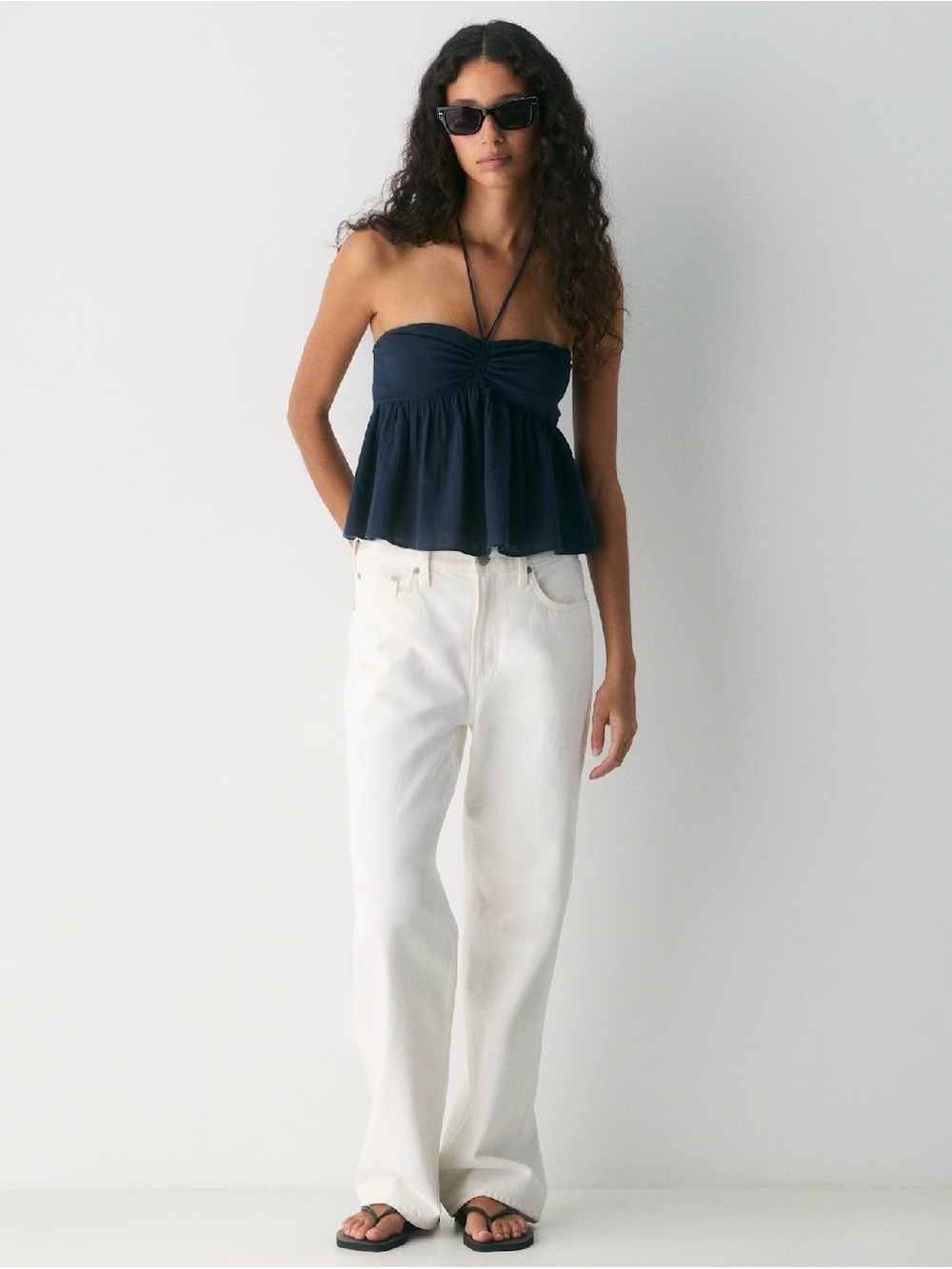 Aritzia Sunday Best navy halter top